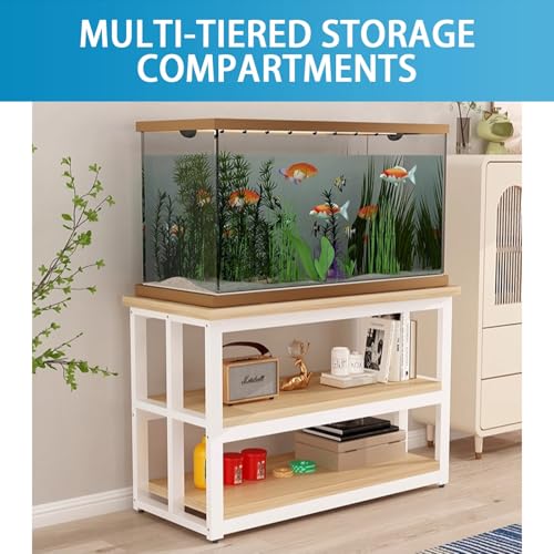 Image of Metal Fish Tank Stand, 40-Gallon Aquarium Stand, Sturdy and Slip-resistant, Easy to Clean, Built to Last, Ideal for Offices and Living Rooms(Style C,55x35cm /21.7x13.8in)
