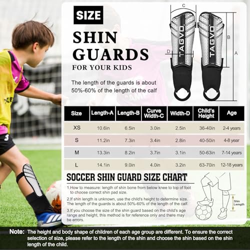 Tagvo TGB5026BKS-US Soccer Shin Guards For Kids Youth thumb #5
