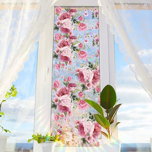 Película de privacidad para ventana floral 3D miniatura 1