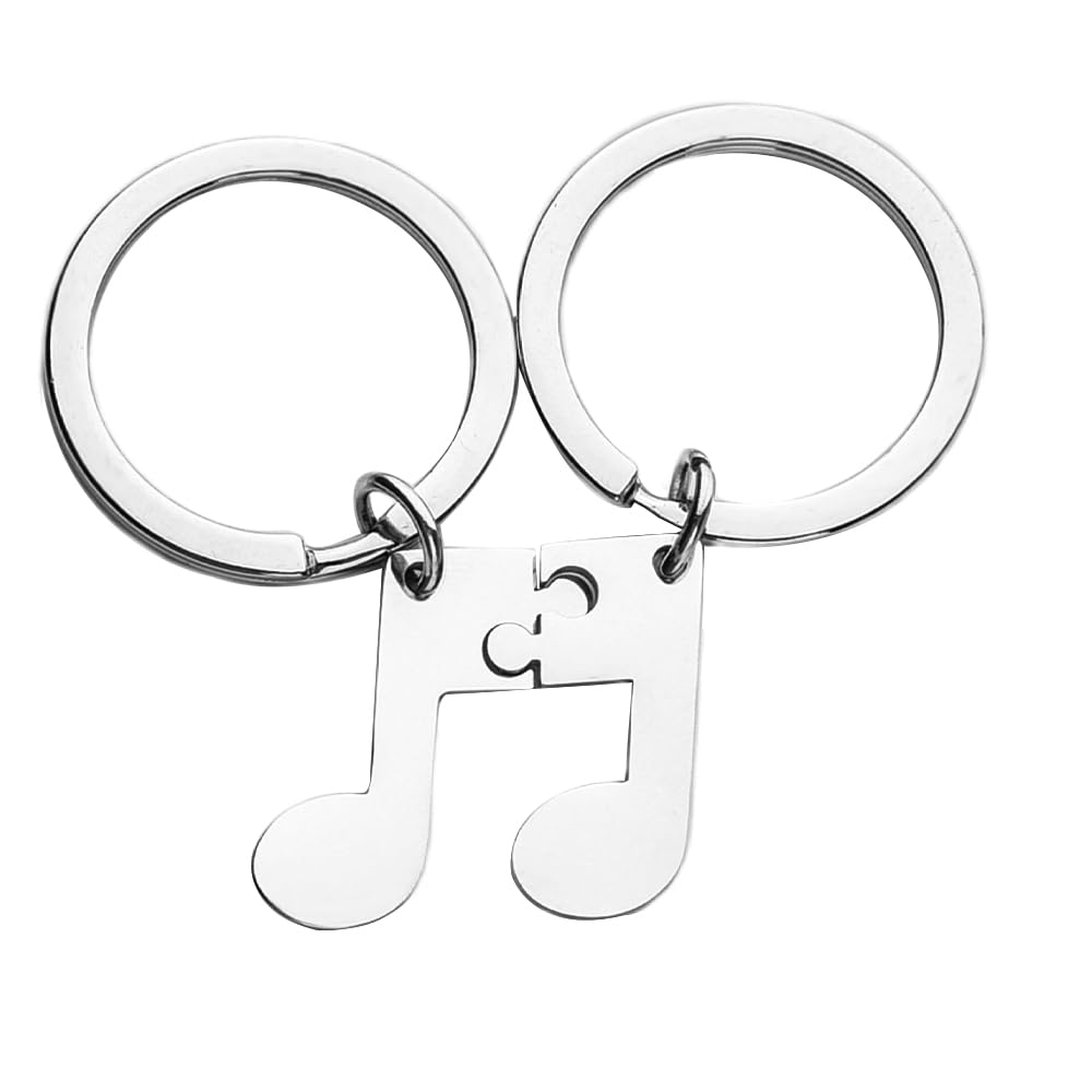 SdopbinbinFriend Matching Gifts for Couples Boyfriend Girlfriend Music Note Keychains Gift for Musician Husband Wife Christmas Gifts for Bestie Friend Matching Keychains Gift for Besties Music Lover
