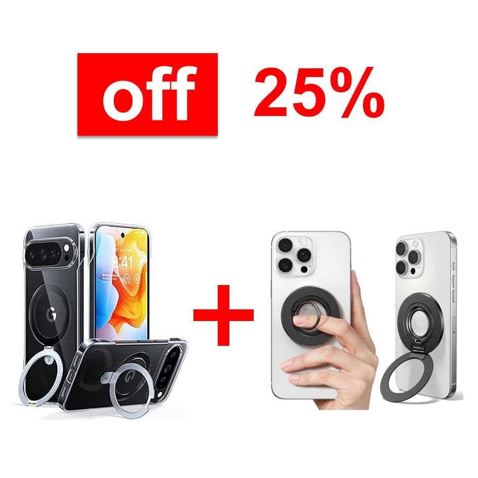 TORRAS Magnetic Phone Grip Ring Holder Kickstand & Case Magnetic