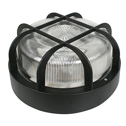 Aplique exterior Duolec 9021R2 redondo negro de 100W con aislamiento para pared