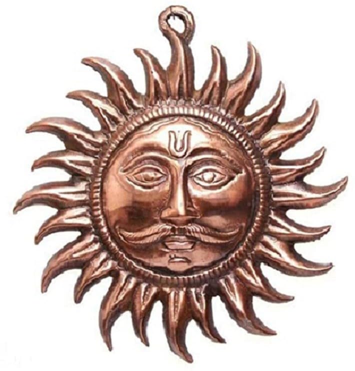Sun Wall Hanging01 10 cm Religious Idol & Figurine (Metal, Copper)