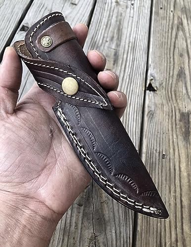 Handmade Genuine Leather Knife sheath Fixed Blade knives Horizontal vertical belt sheath