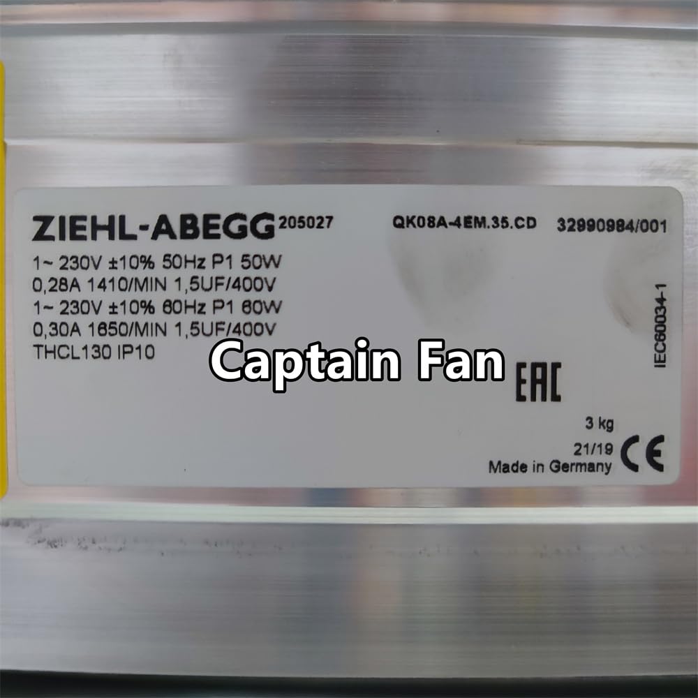 Amazon.com: QK08A-4EM.35.CD Ziehl-abegg Fan 230VAC 50/60W