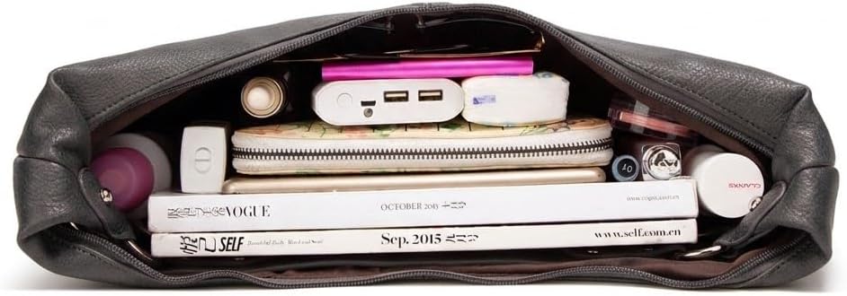 Women’s PU Leather Hobo Shoulder Bag Large Capacity Slouchy Handbag Soft Casual Everyday Purse