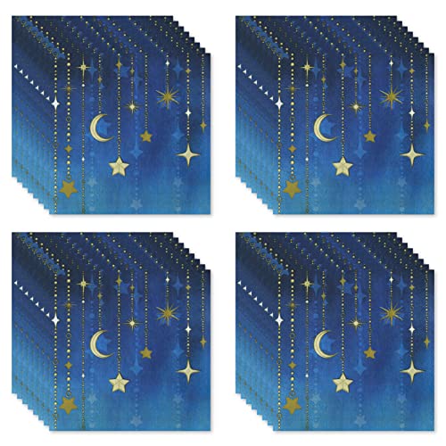 Havercamp Servietten mit Sternennacht, 48 Stück. Wunderschön bedruckt, 16,5 cm quadratisch, (gefaltet) Papierservietten - passend zur Sternennacht-Party-Kollektion Cover