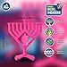 Hanukkah Menorah with Spinning Dreidel - Fits All Standard Chanukah Candles - Pink V Branch Rambam Style Chanukah Menorah with Spinning Draydel - 7.5” High - by Ner Mitzvah