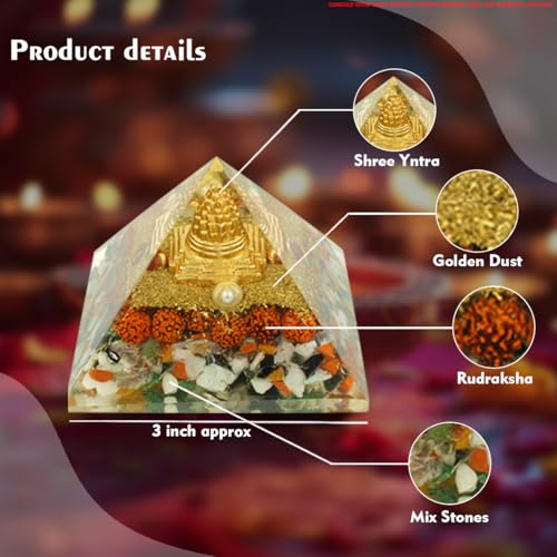 Image of Navgrah Pyramid | 3-Inch | Planetary Healing Pyramid for Balancing the 9 Planets | Navgrah |Spiritual Decor for Home and Meditation