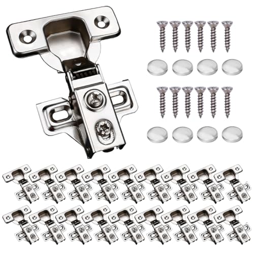 20 Pack Soft Close Cabinet Door Hinges for 1/2' Partial...