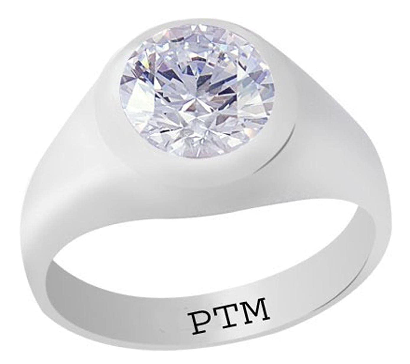 Ptm 925 Sterling Silver Zircon (American Diamond) 7.25 Ratti or 6.5 cts Astrological Gemstone Bis Hallmark Ring for Men & Women (B01LZLIBGA) Amazon Price History, Amazon Price Tracker