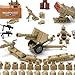 Military Weapons Pack with Shipping Cargo Container Army Equipment Helmet Armor 325Pcs Various of Military Accessories Building Block Toy Compatible with Major Brands Soldier Figures (Desert Tan)