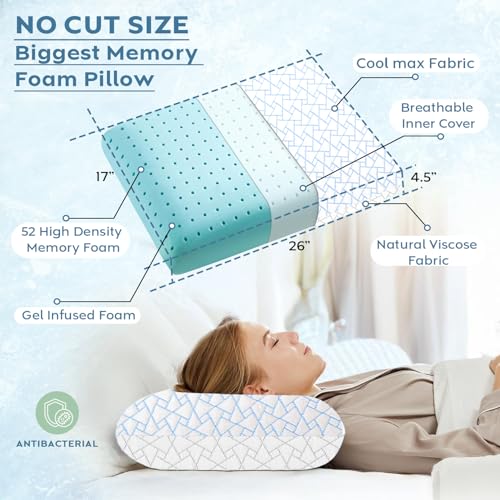 Image of AYKA Dual Season Cooling Memory Foam Pillow for Neck & Shoulder Pain | Neck Orthopedic Pillow for Sleeping, Pain Relief & Spinal Alignment | Ergonomic Design | 2 Years Warranty (Set of 2)