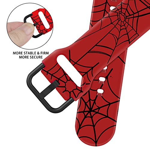 Image of ACESTAR Double Sided Band Compatible with Apple Watch Band 38mm 40mm 41mm /42mm(Series 11 10), Spider Web Cartoon Soft Silicone Replacement for iWatch Series 11 10 9 8 7 6 5 4 3 2 1 SE