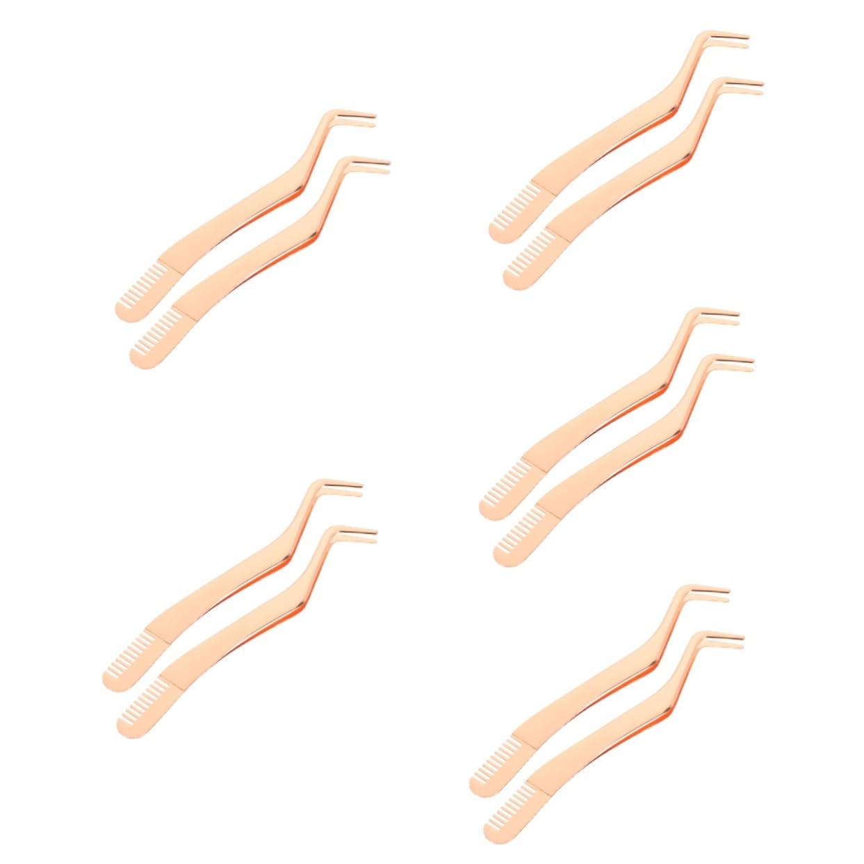 MAGICLULU 5 Set Di Pinzette Per Ciglia in Acciaio Inossidabile Set Di Pinzette Per Estensione Ciglia Strumento Applicatore Per Ciglia Finte 2 Pezzi*5