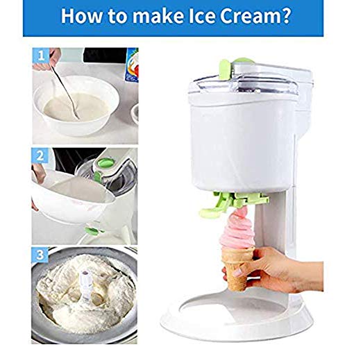 KONFA Eiscreme-Hersteller, 1L Große Kapazitäts Schnelle Kühlung Eiscreme-Maschine 4D Doppel Rühren Antihaft Anti-Rost… – Bild 3