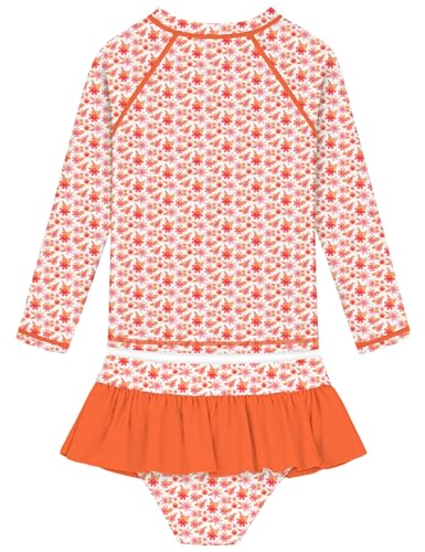 Image of Girls Swimsuit Rash Guard Set Long Sleeve Swimwear UPF 50 Swim Shirts SPF Two Peice Bating Suits Toddler Kid Teen 2T-12Y
