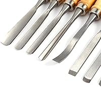 Vista 6 de Juego de herramientas de cincel de madera, 12 piezas de cinceles de carpintería, herramientas de tallado de madera, herramientas de torno