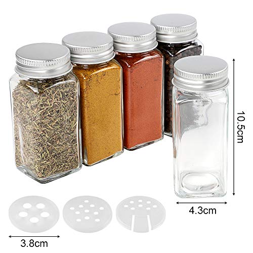 CDWERD Gewürzgläser Set mit 25 eckigen 120ml Behältern
