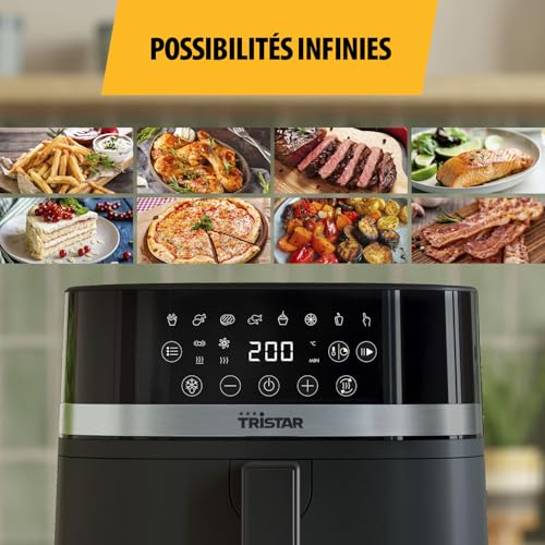 Tristar Friteuse à Air Numérique, Capacité 6L, 8 Programmes, Écran Tactile LED, Préchauffage, Rappel Agitation, Revêtement sans PFAS, Arrêt Auto, Facile à Nettoyer, 1700W, FR-9416 – Image 4