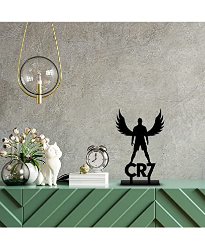 Image of Herrlich Homes CR7 - Cristiano Ronaldo Home & Office Shelf and Desktop Decor,CR7 Decor,Football Metal Tabletop Art,Metal Shelf Decor,Minimal Book Shelf Deco