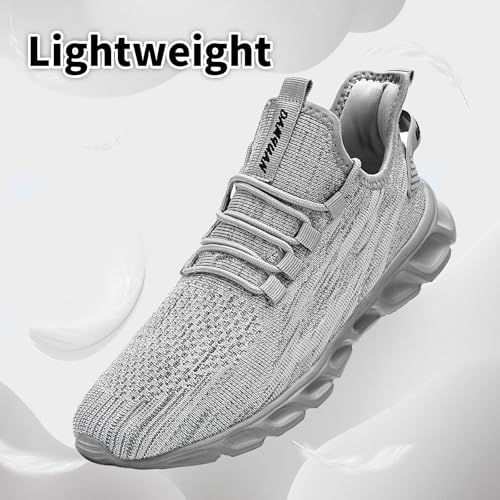 Image of Men Running Tennis Shoes Gym Fashion Sneakers Walking Workout Shoes Athletic Slip on Breathable Mesh Comfortable Lightweight Casual Sport Shoe