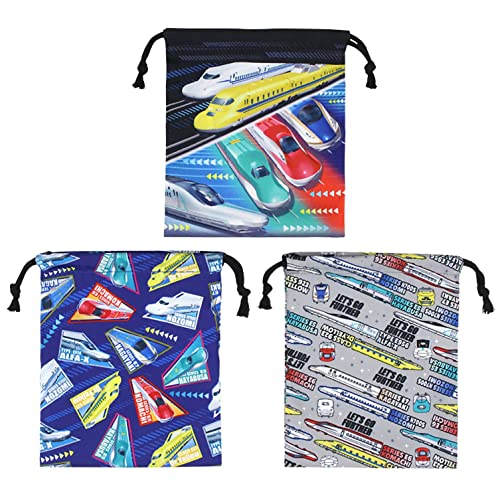 高波クリエイト 巾着 [ キャラクター/小物入れ ] 3枚セット スーパーエクスプレス Sサイズ 103489 ブラック