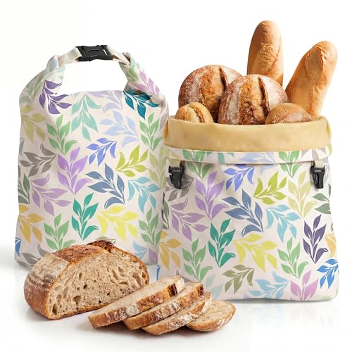2 Pack Reusable Beeswax Bread Bags for Homemade Sourdough, XL 17'x13' Natural Cotton Beeswax Linen...