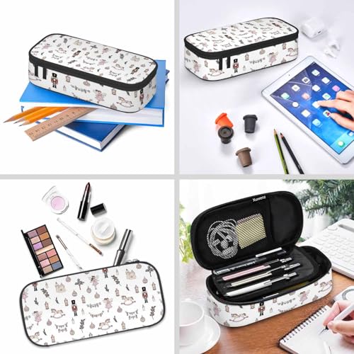 Image of Princess Soldier Pencil Holder Bag Xmas Nutcracker Horse Trumpet Drum Pencil Case College Office School for Teens Boy Girl
