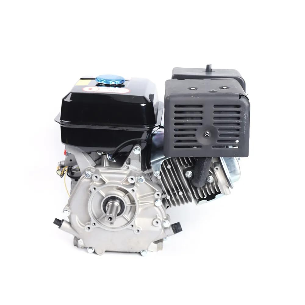 4 Takt Benzinmotor mit 15 PS, Go Kart, 420 cc Benzinmotor, Ersatzmotor für Gokart mit 4 Takten, 4 Takt OHV Benzinmotor für den Garten 9,7 KW/3600 U/min (schwarz)