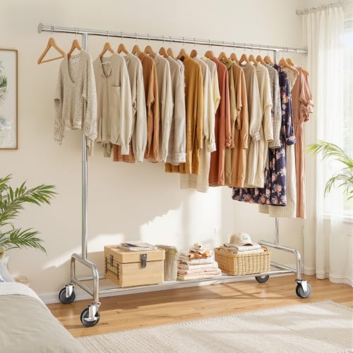 Image of Raybee 76 inch W Heavy Duty Clothes Rack, 450LBS Capacity, Space-Saving