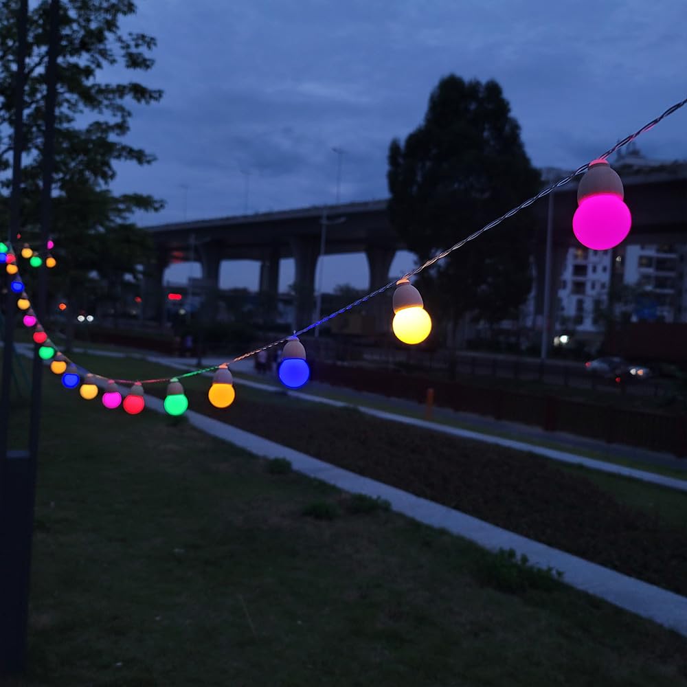 30 LED Decoration String Light | Wooden Art G40 Bulb Light String - 6 Meter for Decoration, Party, House Decor, Event Light Round Shape Wooden Finish with Remote (Warm White)