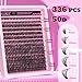 ALICE Cluster Eyelash Extensions 336pcs 50D Lash Clusters DIY Lash Extensions Wispy Faux Mink Eyelash Clusters Mix 8-16mm D-Curly Individual Lashes