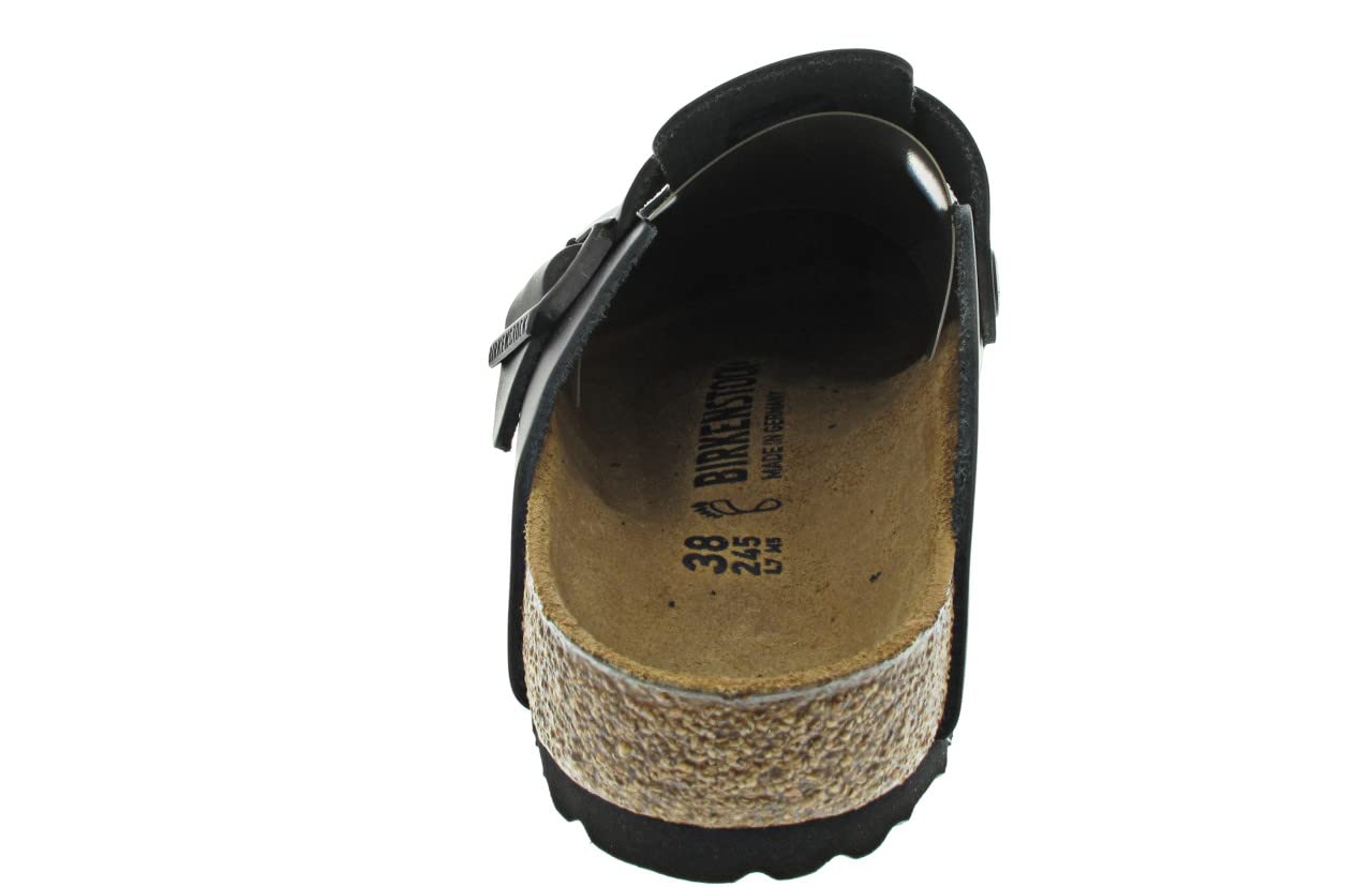Birkenstock 060 191 Boston Unisex-Erwachsene Clog Glattleder stabile Laufsohle, Groesse 40, schwarz