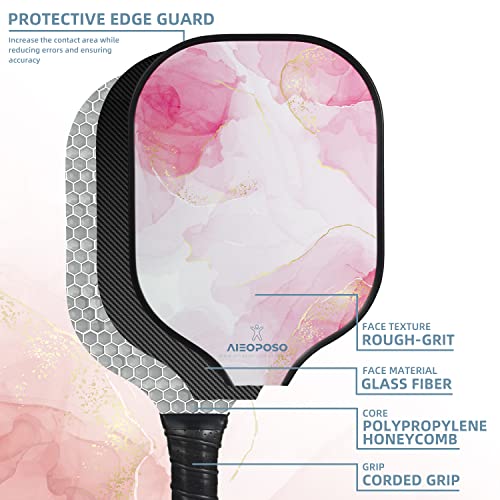 Aieoposo Pickleball Paddles, Pickleball Gift, Fiberglass Pickleball Rackets, Wristbands And Pickleball Cover - Indoor & Outdoor Pickleball Set For Beginners & Intermediate Players #TOP3