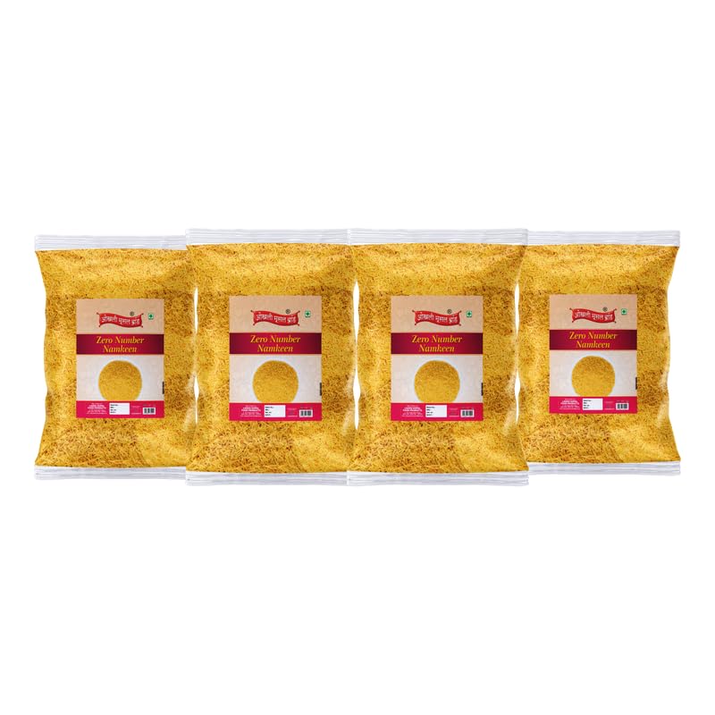 Image of OKHLI MUSAL BRAND Nylon Sev Smooth Slims Crispy Taste Namkeen | Zero Number Namkeen Sev | Ghar Jaisi Hi Namkeen | Healthy Snacks | Every Day Chaat Snacks Namken | Traditional Indian Snacks-900g*4Pack
