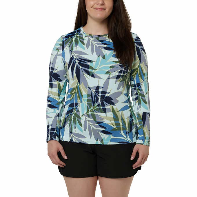 Hang Ten Women's Rashguards - Starfish in Mint, Small