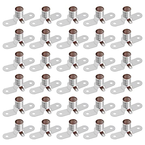 Catime 30 Piezas E10 Base De Luz, Soporte para Bombillas de Montaje con Tornillo, Portalámparas Pequeña Plata para Escolar Hogar Experimento de Prueba Eléctrica