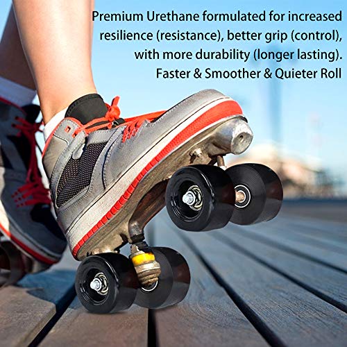 Tobwolf 8 Pack 58Mm X 32Mm, 82A Outdoor Quad Roller Skating Wheels, Pu Wear-Resistant Wheels Replacements Double-Row Roller Skates Accessories #TOP4
