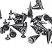 RUBYCA 25MM 30 Sets Large Metal Big Tree Spikes and Studs Metallic Screw-Back for DIY Leather-Craft Black Gunmetal