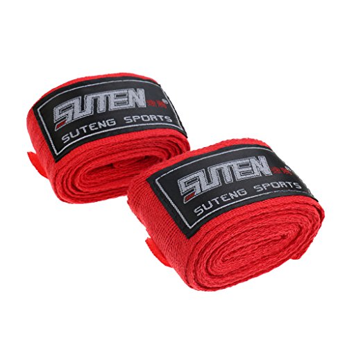 gazechimp 1 Par Kickboxing Box Tape Pulso Mão Protetor Punho Luvas De Perfuração - Vermelho