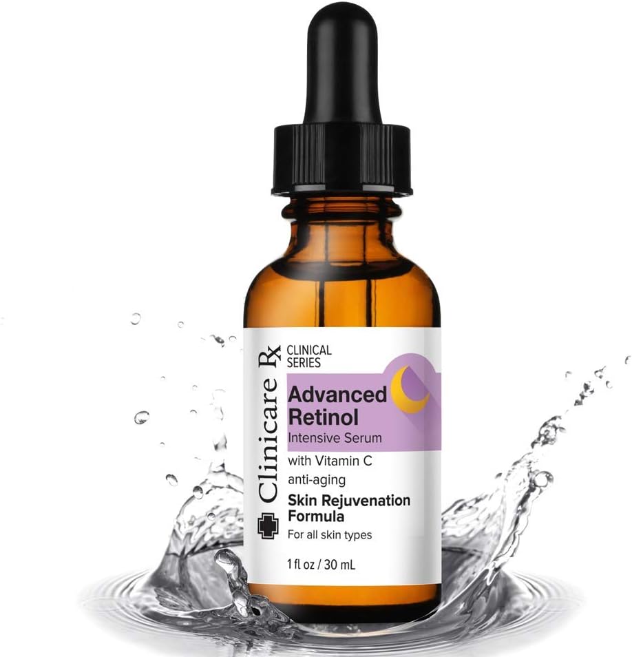 Clinicare Rx Retinol Facial Serum | Topical Face Serum with Vitamin C & E | Anti Aging Anti Wrinkle | Reduce the appearance of fine lines, wrinkles, and scars | 1 fl. oz.