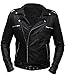 CHICAGO-FASHIONS Negan Jacket Walking Dead S7 Jeffrey Dean Morgan Black Biker Leather Jacket, XX-Large