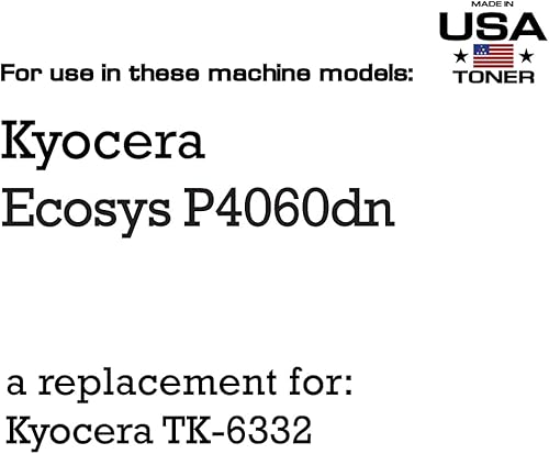 Miniatura 2 de MADE IN USA TONER Repuesto compatible para uso en Kyocera Ecosys P4060dn, TK6332K TK-6332K, 1T02RS0US0 (negro, 1 cartucho)