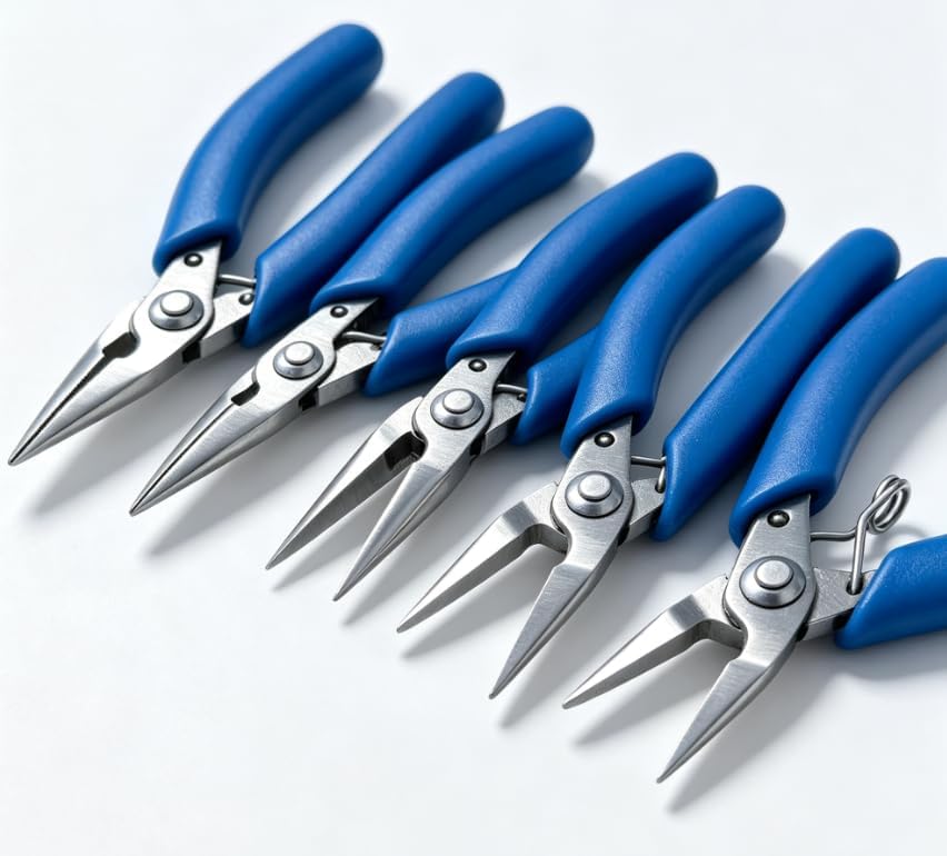 5 Pack Mini Round Nose Pliers for Jewelry Making Chain Nose Pliers 4.5''