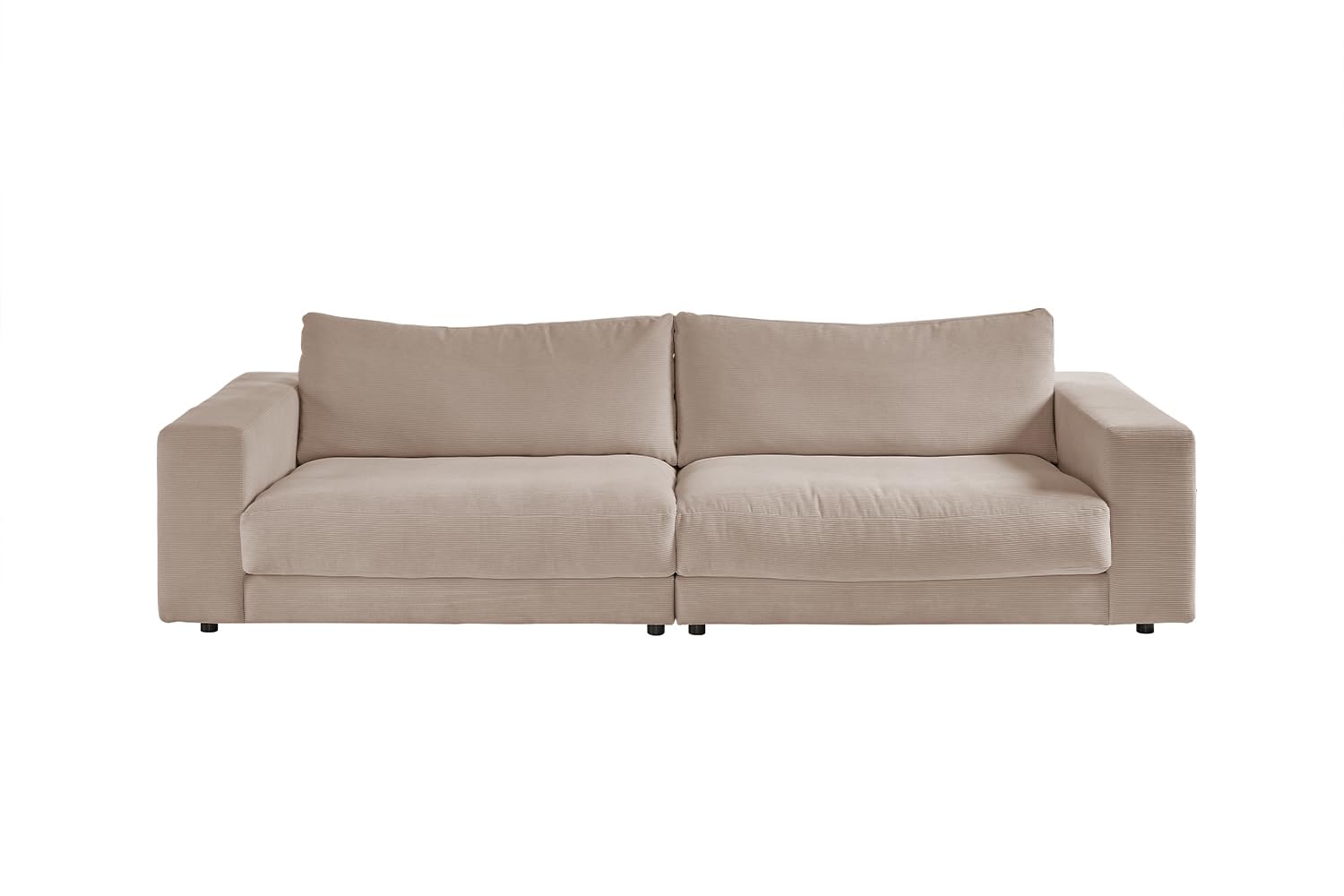 KAWOLA - 3-Sitzer Sofa Madeline - Modernes Design, XXL Couch Big Sofa, Komfortables Relaxsofa - Taupe, Polyester