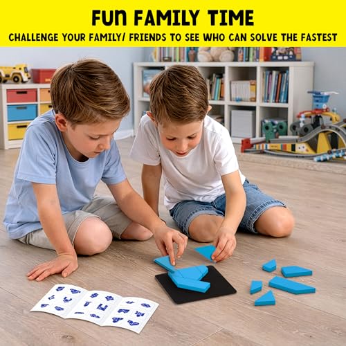 Image of PLAY PANDA Brain Booster Puzzle Game with 11 Magnetic Shapes & Board for Kids