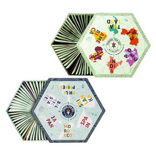 Infusiones naturales ACORUS: set de té premium con 12 sabores del mundo para viajar
