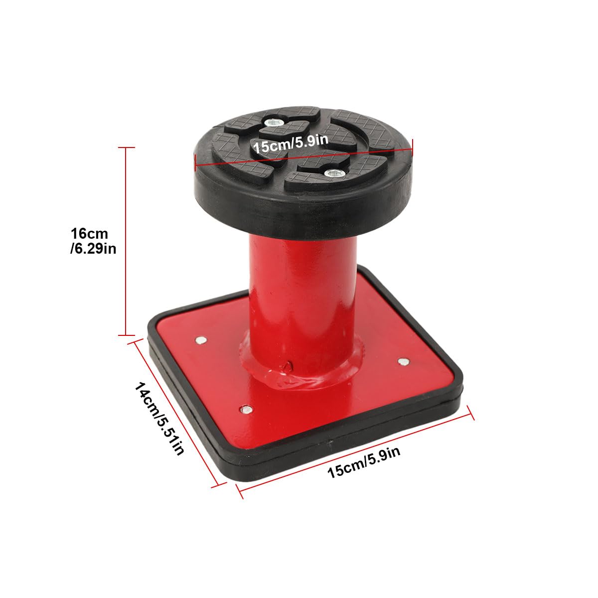 2 Stück Drehteller Tragarmteller, 15-23cm Höhe Verstellbar Gummiteller Hebebühne Aufnahmeteller Gummiauflage Nussbaum für Hebebühnen Pkw SUVs LKW, 140 × 150mm Lift-Erhöhungspad