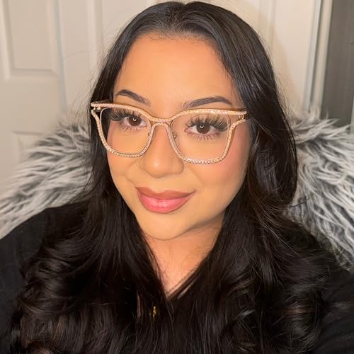 Image of Zeelool Glasses Frame for Women Diamond Square Blue Light Blocking Glasses Shine JGM104070 Transprtant